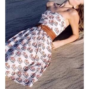 Anthropologie Dress summer a line Bike Lane print cotton Size 4 A003270